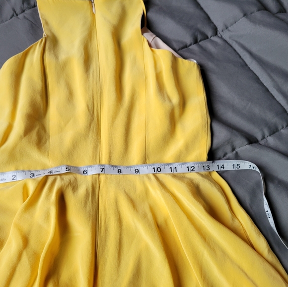 Lavander brown yellow silk dress - Picture 5 of 7
